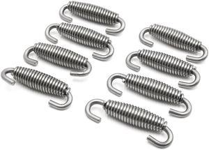 8pcs 55mm Stainless Steel Silver Tone Motorcycle Exhaust Pipe Springs Hooks