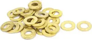 10mm x 20mm x 1.5mm Flat Ring Copper Crush Washers Gold Tone 30 Pcs