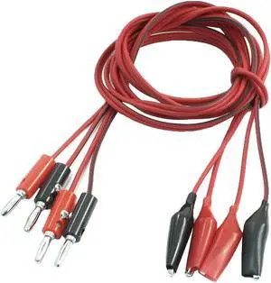 Unique Bargains 2 Pair Alligator Test Wire Clip to Male Banana Plug Cord Cable 1M