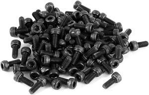 Unique Bargains 100 x Steel Alloy 12.9 Hex Socket Pan Head Knurled Cap Screw Bolt M2.5x6 Black