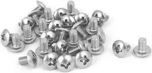 M3 x 5mm 316 Stainless Steel Truss Phillips Head Machine Screw Silver Tone 30pcs