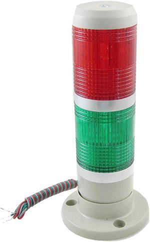 Unique Bargains 24V DC Industrial Red Green LED Signal Tower Lamp Warning Stack Light