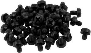 M3 x 4mm Nylon Phillips Cross Pan Head Machine Screws Black 50 PCS