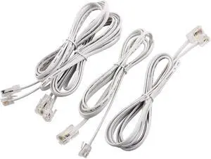 Plastic RJ11 6P4C to RJ45 8P8C Modular Telephone Network Extension Cable 4pcs