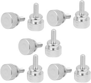 Computer PC Case Shoulder Type Knurled Thumb Screw Silver Tone M4x10mm 10pcs