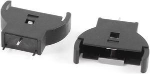 2pcs Black Vertical 3P DIP Mount CR2032 Coin Cell Button Battery Socket Holder