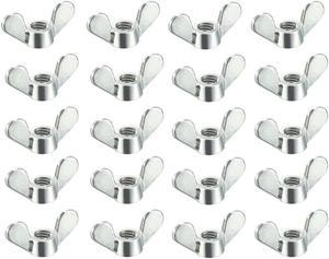 M5 Wing Nuts Zinc Plated Fasteners Parts Butterfly Nut Silver Tone 20pcs