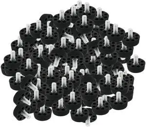 Unique Bargains Table Chair 8 Holes Base Adjustable Leveling Foot Black M8 x 10mm Thread 100pcs