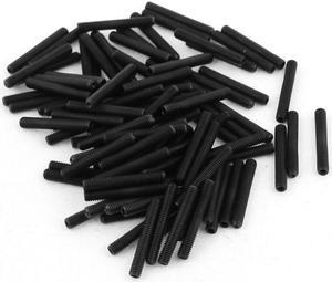 100Pcs Black M3 x 20mm Alloy Steel Hex Socket Set Grub Screws Headless Cup Point