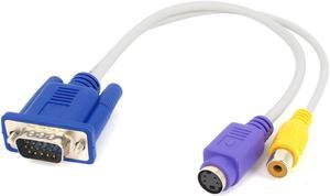 Unique Bargains PC VGA SVGA to S-Video RCA TV AV Converter Cable Adapter Adaptor