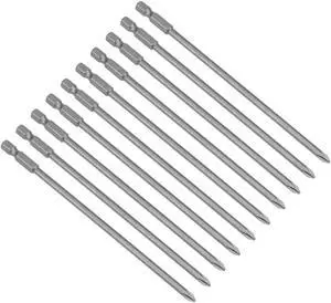 10 Pcs 1/4 Shank 150mm Length 4.5mm Phillips PH1 Magnetic S2 Screwdriver Bits