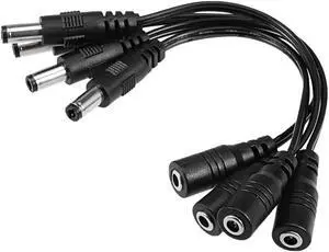 16cm 3.5x1.35mm Female to 5.5x2.1mm Male DC Power Extension Cable Connector for CCTV Security Camera 4pcs