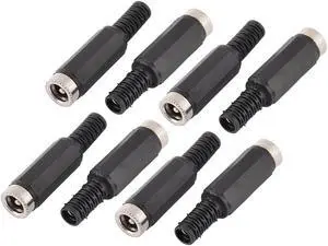 8pcs 5.5mm x 2.1mm Plastic Housing Female DC Power Inline Plug Coupler Connector