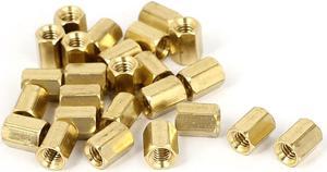 M4 x 8mm Female Threaded Brass Hex Standoff Pillar Rod Spacer Coupler Nut 25pcs