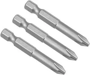 3Pcs 1/4-Inch Hex Shank 50mm Length Phillips 6PH2 Magnetic Screw Driver S2 Screwdriver Bits