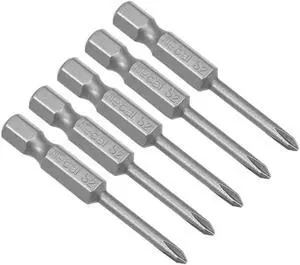 5Pcs 1/4-Inch Hex Shank 50mm Length Phillips 3PH0 Magnetic Screw Driver S2 Screwdriver Bits