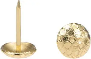 Upholstery Nails Tacks 7/16-Inch Head Dia Antique Round Thumb Push Pins Gold Tone 40 Pcs