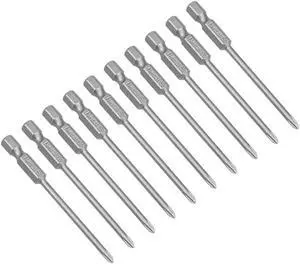 10Pcs 1/4-Inch Hex Shank 75mm Length Phillips 3PH0 Magnetic Screw Driver S2 Screwdriver Bits