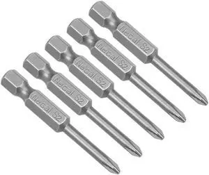 5Pcs 1/4-Inch Hex Shank 50mm Length Phillips 3.5PH1 Magnetic Screw Driver S2 Screwdriver Bits