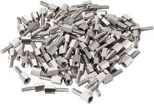 4-40  5+8mm F/M Brass Hex Standoff Spacer Screws PCB Nickel Plated 100 Pcs