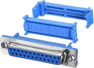 IDC D-Sub Ribbon Cable Connector 25-pin 2-row Female Socket IDC Crimp Port Terminal Breakout for Flat Ribbon Cable