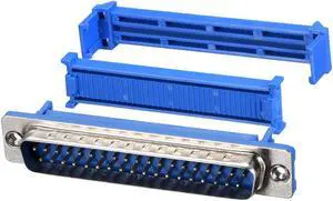 IDC D-Sub Ribbon Cable Connector 37-pin 2-row Male Plug IDC Crimp Port Terminal Breakout for Flat Ribbon Cable Pack of 5