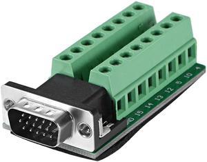 D-sub DB15 Breakout Board Connector 15 Pin 3-row Male Port Solderless Terminal Block Adapter