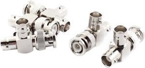 Unique Bargains CCTV BNC 1 Male to 2 Female M/F 3 Way RF Coaxial Connector Tee Adapter 5pcs