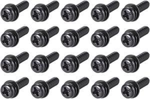 M5 x 18mm Carbon Steel Phillips Pan Head Machine Screws Bolts Combine with Spring Washer and Plain Washers 20pcs