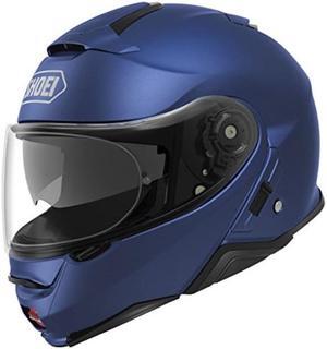 shoei solid neotec 2 modular motorcycle helmet  matte blue metallic/small