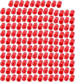 150Pcs 7mm Inner Dia PVC Flexible Vinyl End Cap Screw Thread Protector Cover Red