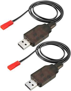 2 Pcs JST-2P USB Charging Cable for RC Car 4.8V 250mA Ni-MH Ni-CD Battery 63cm Length