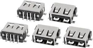 USB Female Type-A 2.0 Jack 4-Terminal 180 Degree PCB Socket Connector 5pcs