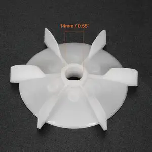 1Pcs 103*14mm D Shaft Replacement White Plastic 6 Impeller Motor Fan Vane