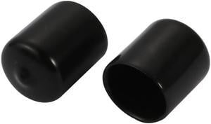 2Pcs 20mm Inner Dia PVC Flexible Vinyl End Cap Screw Thread Protector Cover Black