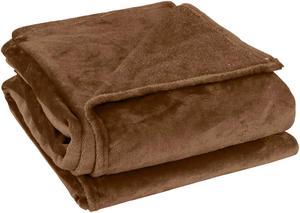 Chocolate Color Home Bed Sofa Soft Fleece Throws Blanket Warm Full