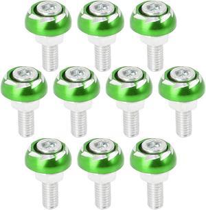 10pcs 6mm Metal Motorcycle License Plate Frame Bolt Screw Fastener Green