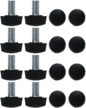 M6 x 10 x 16mm Leveling Feet Adjustable Leveler for Hotel Table Sofa Leg 16pcs