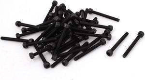 Unique Bargains M3 x 28mm Alloy Steel Hex Bolt Socket Head Cap Screws Black 50 Pcs