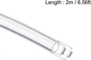 Silicone Tubing 5mm ID X 7mm OD 6.56ft 2m Flexible Silicon Rubber Tube Air Hose Pipe for Pump Transfer Clear