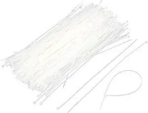 Unique Bargains 400pcs 2mm Width 200mm Long Beige Nylon Fastener String Wire Zip Wrap Cable Tie