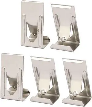 26mmx14mm Picture Photo Frame Metal Spring Turn Clip Hanger Siver Tone 5pcs