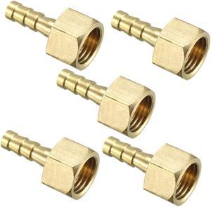 Brass Barb Hose Fitting Connector Adapter 6mm Barbed x 1/4 PT Female Pipe 5pcs