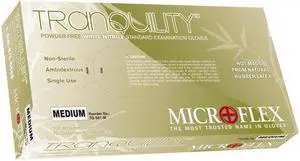 MICROFLEX TQ-601-XL Disposable Gloves, Nitrile, Powder Free, White, Xl, 100 PK