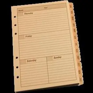 RITE IN THE RAIN 9260W 5" x 7" Planner Calendar Pages, Tan