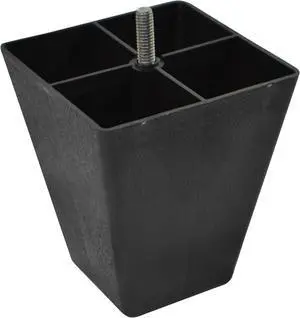 Black Plastic Pyramid Style 4.5 Inch Leg For Sofas and Recliners
