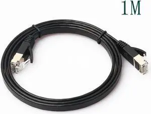 3.3FT/6.6FT/10FT/15FT/33FT/49.2FT  CAT7 10 Gigabit 600Mhz Flat Ethernet Shielded (SSTP) Cable Modem Router RG45 LAN Network Cord