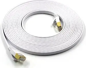 3.3FT/6.6FT/10FT/15FT/33FT/49.2FT  CAT7 10 Gigabit 600Mhz Flat Ethernet Shielded (SSTP) Cable Modem Router RG45 LAN Network Cord