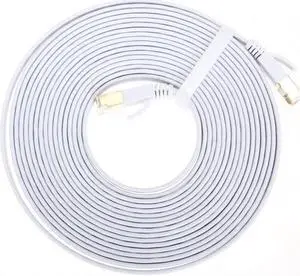 3.3FT/6.6FT/10FT/15FT/33FT/49.2FT  CAT7 10 Gigabit 600Mhz Flat Ethernet Shielded (SSTP) Cable Modem Router RG45 LAN Network Cord