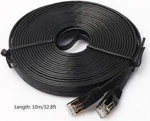 3.3FT/6.6FT/10FT/15FT/33FT/49.2FT  CAT7 10 Gigabit 600Mhz Flat Ethernet Shielded (SSTP) Cable Modem Router RG45 LAN Network Cord